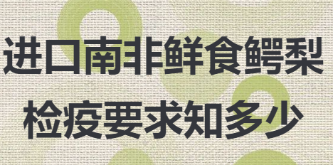 你問我答丨進(jìn)口南非鮮食鱷梨檢疫要求知多少